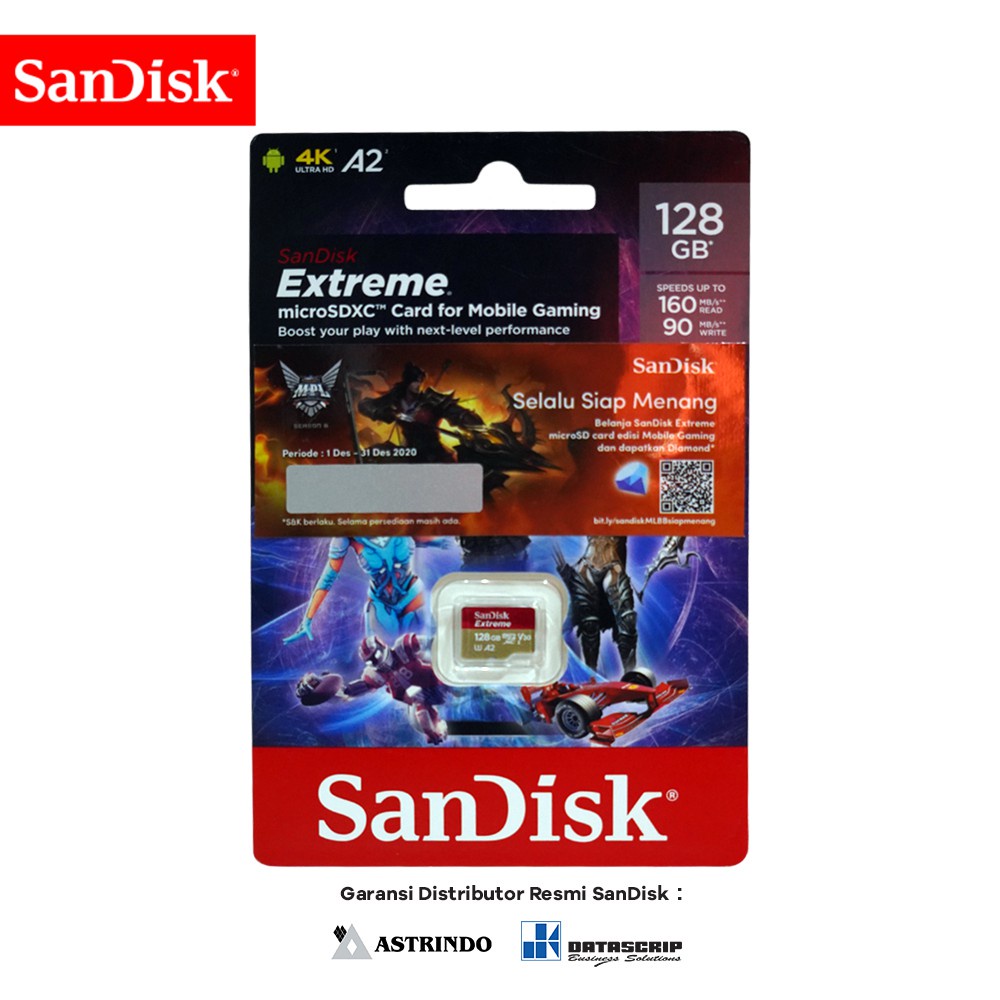 Memory Card | Micro SD 128GB SanDisk Extreme Gaming Limited Edition - Garansi Resmi Lifetime