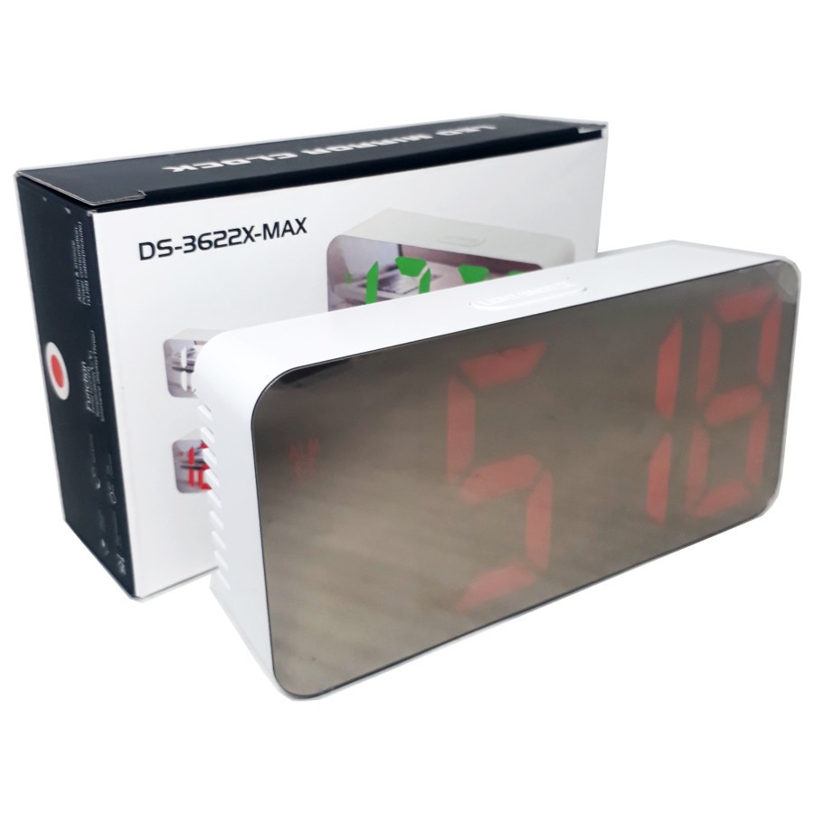 Digital Alarm Clock Mirror DS-3622 / Jam Meja Digital Led Weker Red