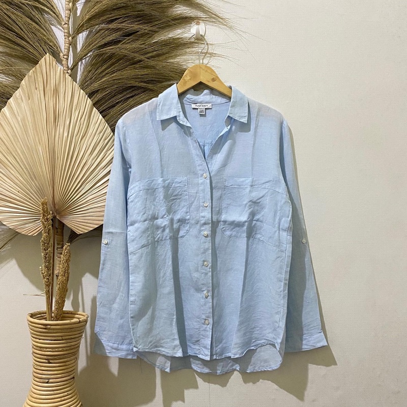 Thrift Kemeja Blouse Atasan Wanita Motif Polos Vintage - Batch 37 (B2-153 s/d B2-192)-B2-189