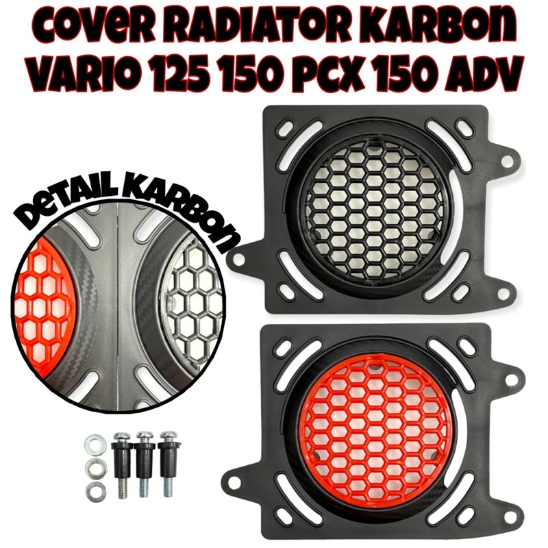 TERBARU COVER TUTUP RADIATOR MODEL KARBON CARBON MOTOR VARIO 125 150 ADV PCX 150 PLUS BAUT BOSH PNP COVER RADIATOR VARIO TUTUP RADIATOR ADV COVER TUTUP RADIATOR PCX MERK MOSCOW BAHAN PLASTIK ABS PNP