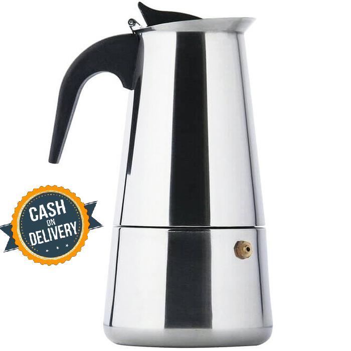 BWDG Espresso Coffe Maker Teko Kopi Moka Pot 6 Cup Alat Seduh Kopi Manual Stainless Steel  Stovetop
