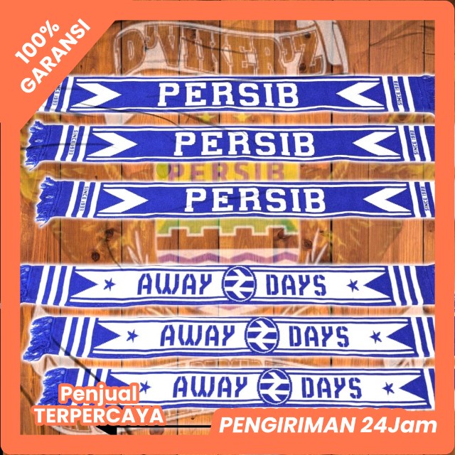 Syal viking persib ukuran sedang bolak balik 130x13cm