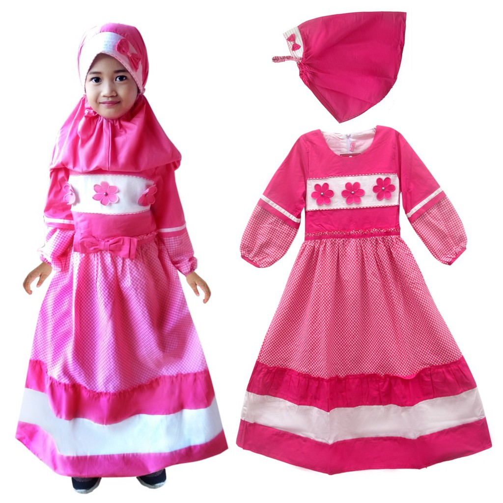 Two mix Baju  muslim anak  perempuan  gamis  anak  perempuan  