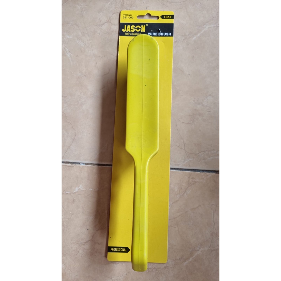 JASON Sikat Baja PVC 6 Baris Gagang Plastik Kuning (361-003)