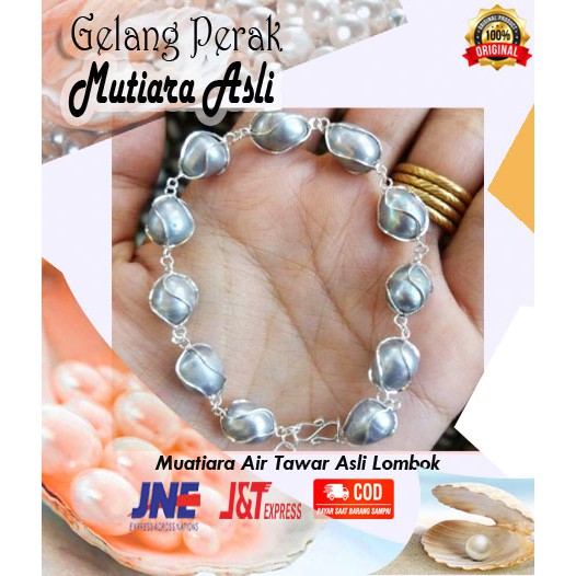 Gelang Mutiara Lombok Asli Air Tawar Gelang Tangan Wanita Gelang Perak Asli Shopee Indonesia