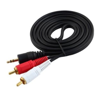 Cable jack aux 3.5mm To Rca 2 gold plated 5m standard - Kabel audio 3.5 to av video rca2 5 meter