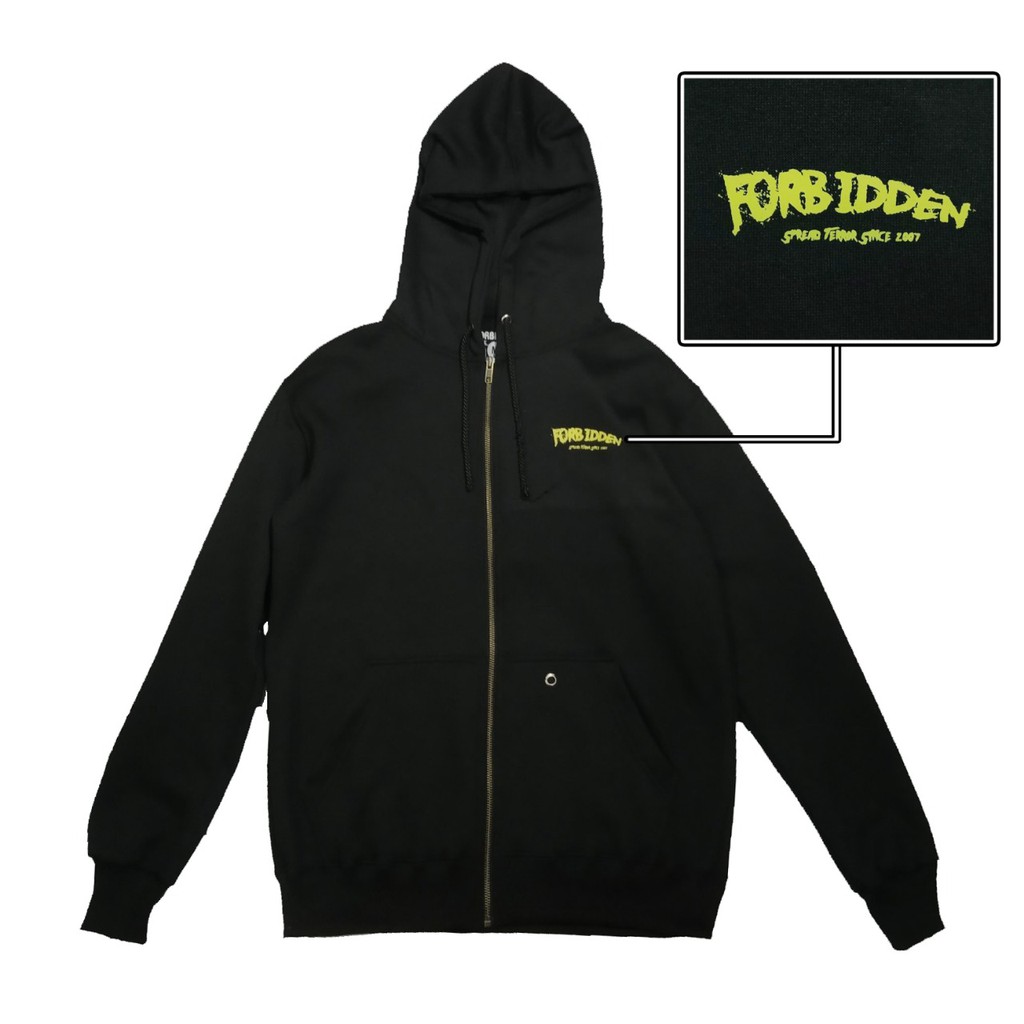 SWEATER ZIPPER HOODIE /FORBIDDEN ZIPPER HOODIE ZOMBIE POISON BLACK/JACKET ZIPPER HOODIE/HOODIE ZIPPE