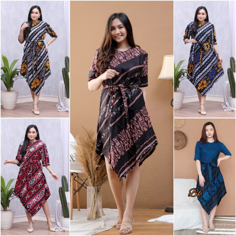 Dress Wanita Party Dress Batik Kondangan Kekinian