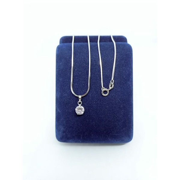 kalung kasandra+ liontin solitaire mp/ kalung perak silver 925 lapis emas/ kalung fashion impor