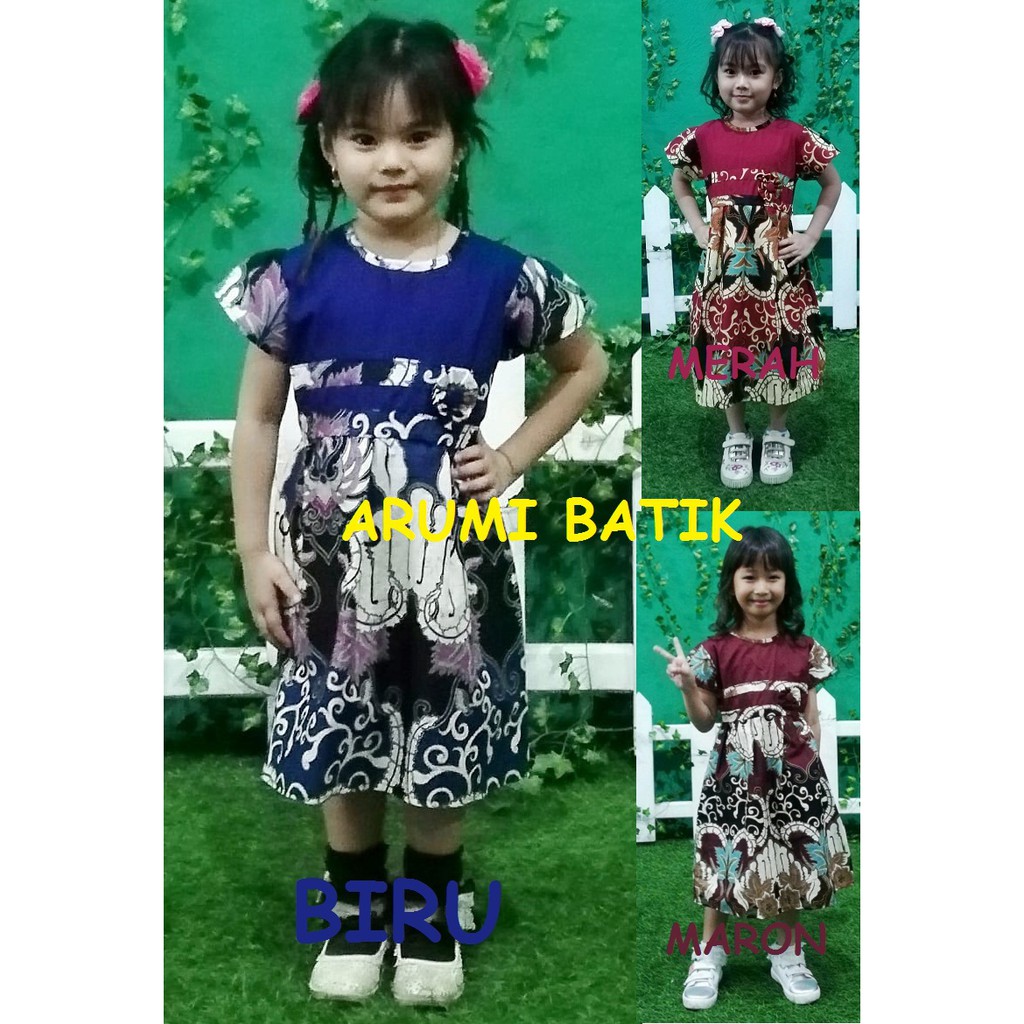 Dress Dres Terusan Baju Batik Anak Perempuan 2717 BALITA TK SD PAUD