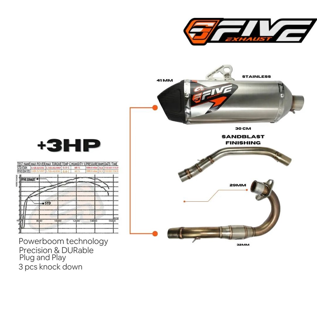 AHRS Knalpot Racing F5 Standar Muffler untuk KLX / CRF / WR