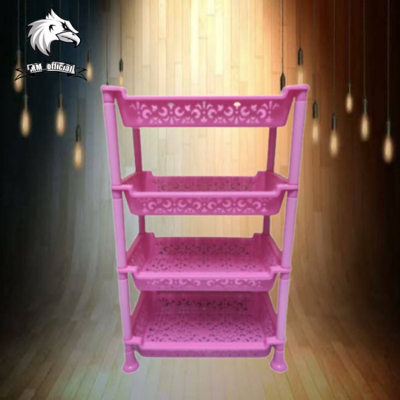 Rak plastik serbaguna mini susun 4 / Rak bumbu dapur susun 3 / Rak dapur