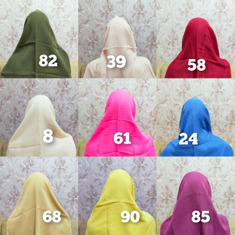 Jilbab Segi empat paris polos