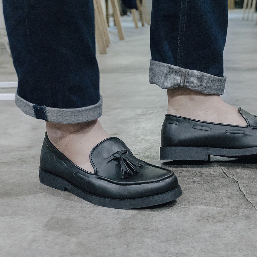 Victory Black | 39-44 | Sepatu Loafers Vintage Klasik Sporty Pria/Cowok Slip On Footwear | FORIND x Lvnatica