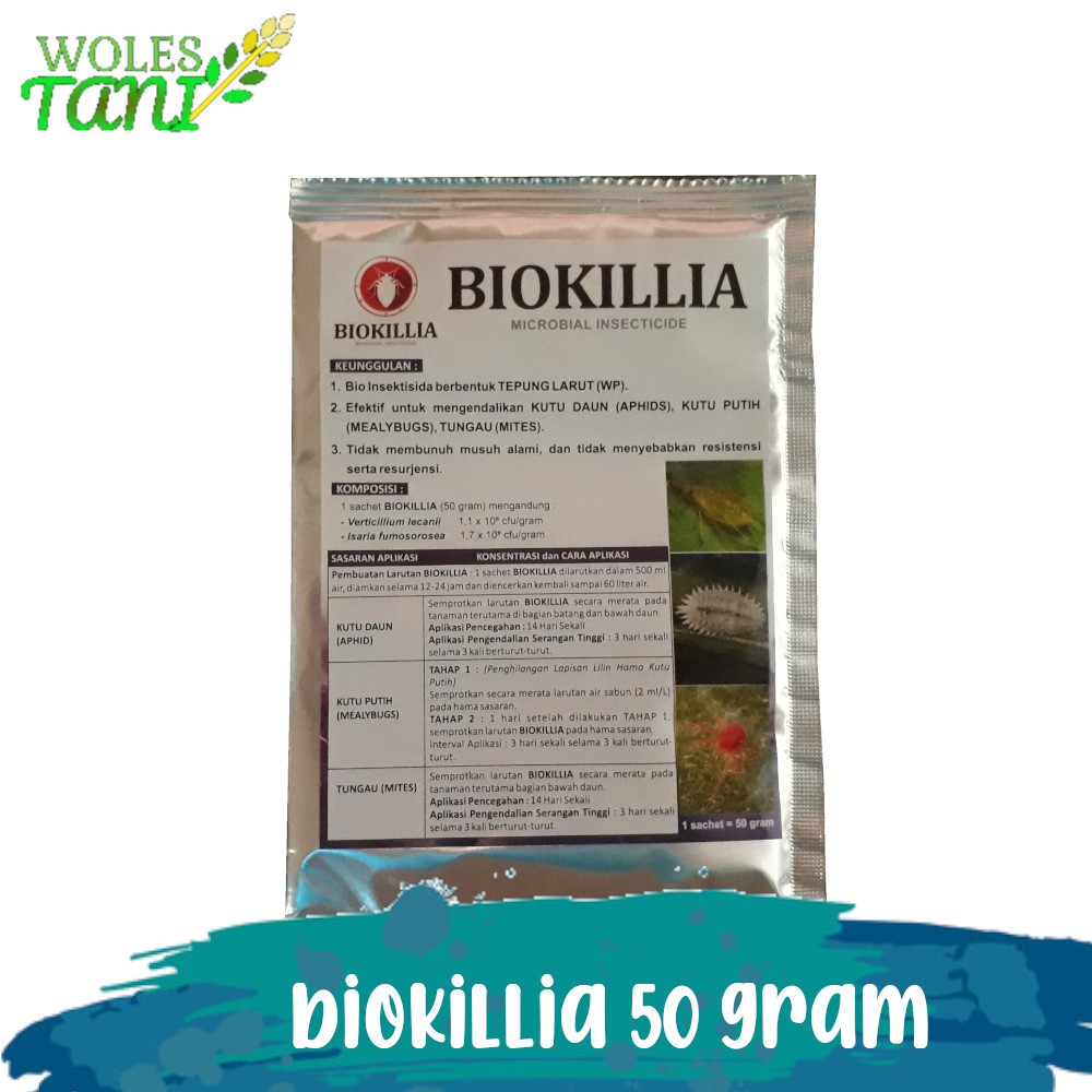 Biokillia 50 Gram Insektisida Tungau Kutu Putih Tungau