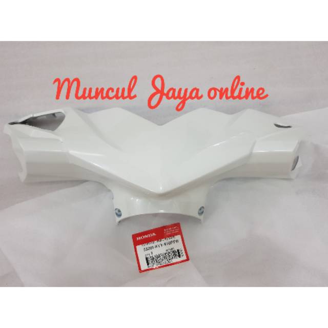 Cover Handle FR Batok Lampu Depan BeAT Karbu Putih 53205-KVY-910PFW