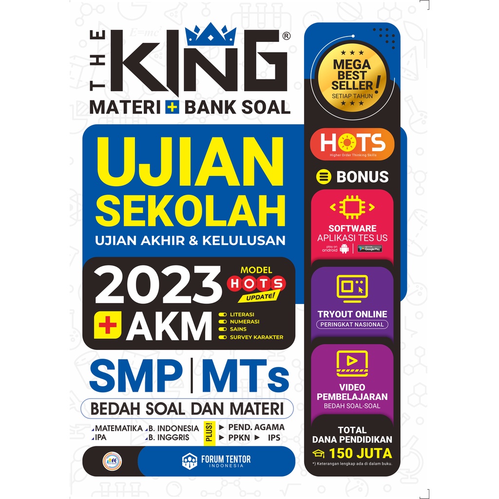BUKU UJIAN SEKOLAH & AKM THE KING MATERI BANK SOAL UJIAN SEKOLAH + AKM SMP/MTs 2022-2023 ORIGINAL-1