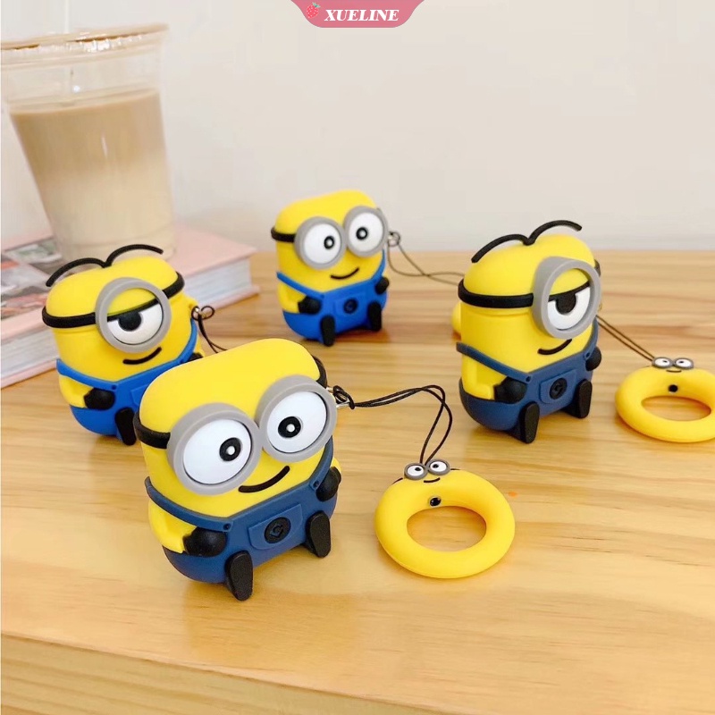 Casing Soft Case Silikon Motif Kartun Minions Untuk AirPods 1 2 3 Pro