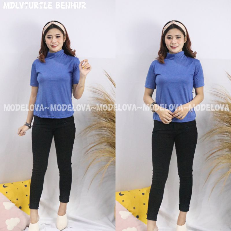 MDLV ~ TURTLE BASIC KAOS TURTLE NECK ATASAN KERAH TINGGI KAOS CEWEK ATASAN WANITA FASHION WANITA