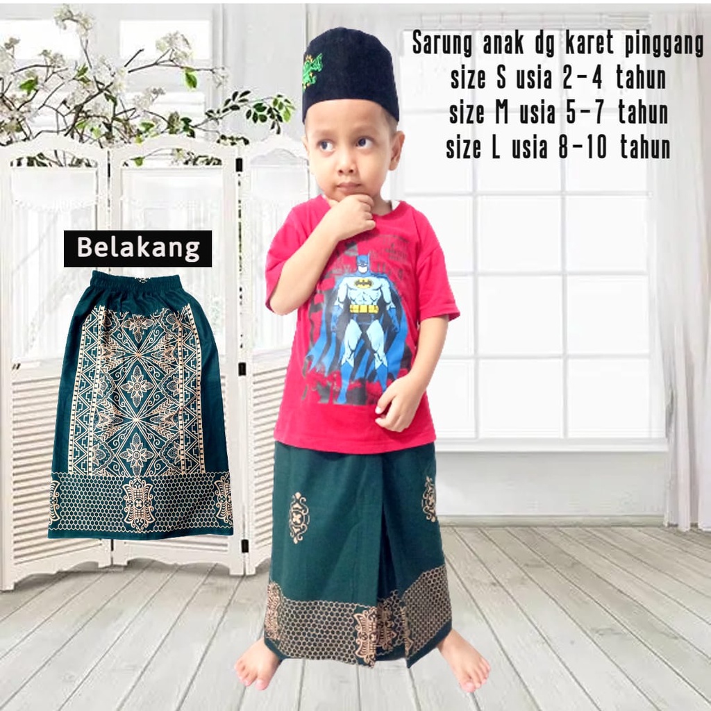 Sarung Anak Instan Untuk Usia 2-10 Sarung Batik anak Model Rok Praktis Bahan Katun Lembut Adem Di Pakai