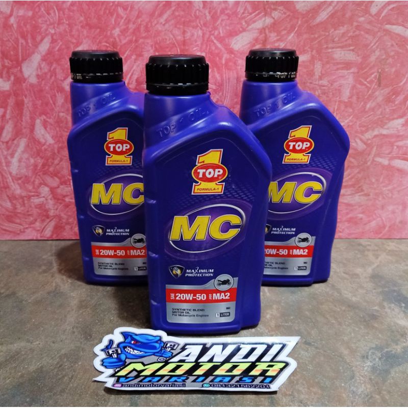Top 1 MC 20w/50 1L JASO MA2 Oli Oil Mesin