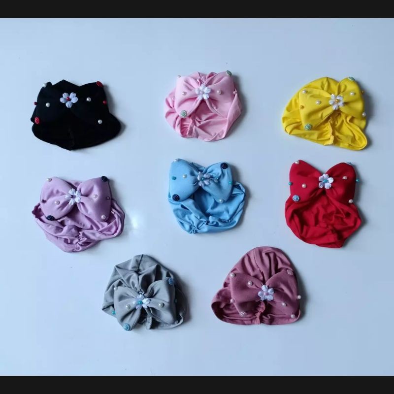 turban Raisya anak bayi perempuan Usia 0 - 3 Tahun | ciput baby new born 6 - 2 thn | bandana Baby Girl newborn import Premium lucu 1 - 5 Bulan