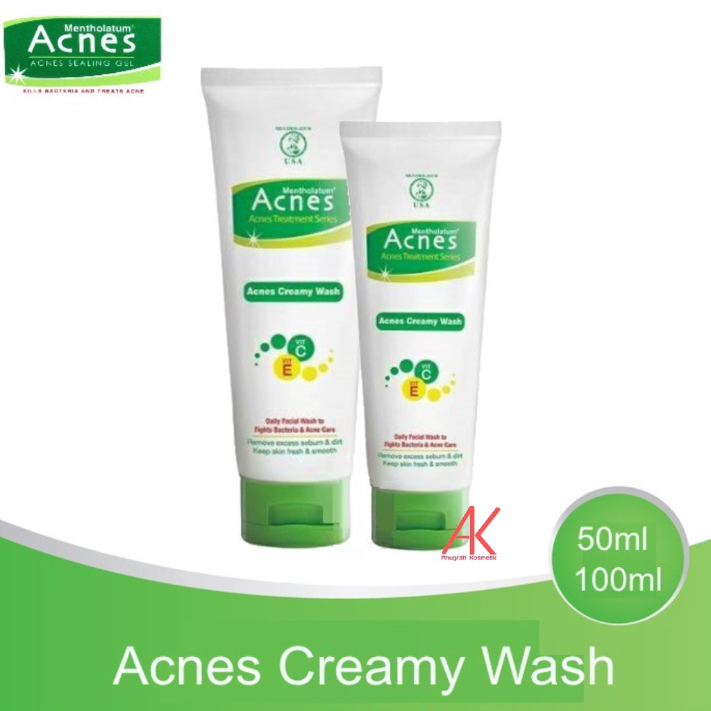Acnes Creamy Wash [Acne Facial Wash] [Sabun Cuci Muka Jerawat] 100gr / 50gr