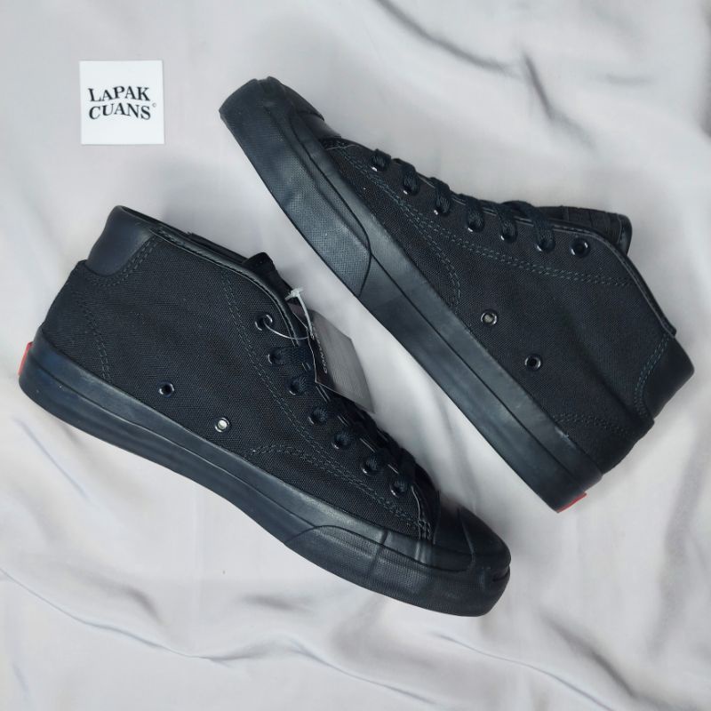 CONVERSE JACK PURCELL MID PRO FULL BLACK ORIGINAL RESMI