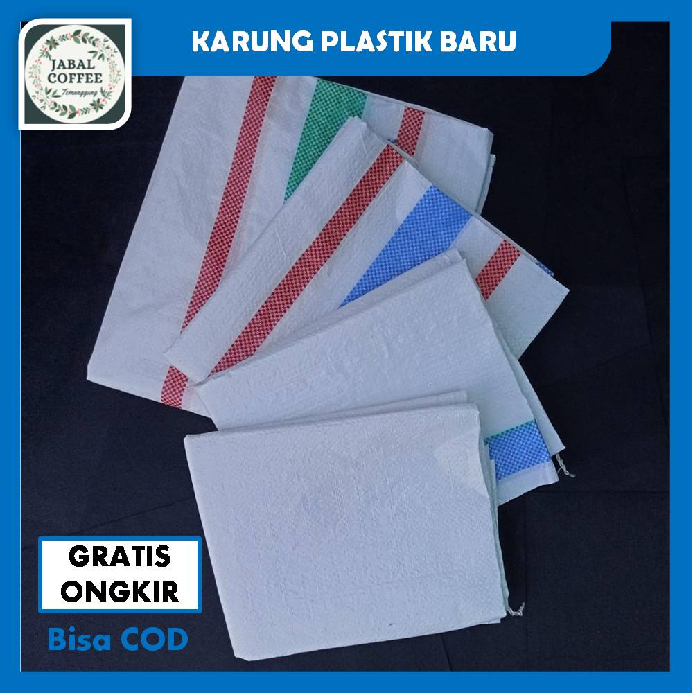 Karung Plastik Baru Ukuran 65 Cm X 105 Cm / Karung Plastik Garis Biru J116