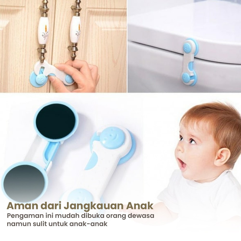 Pengaman Pintu Lemari dan Laci Safety Lock Rack