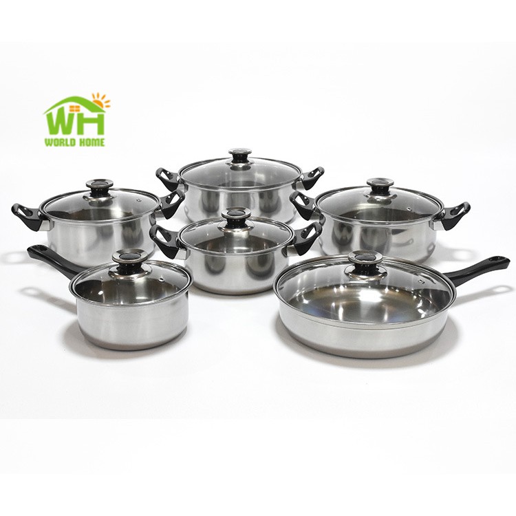 Panci Set 12pcs Panci Set Serbaguna Panci Set Stainless Steel TG-7 WHFURNITURE