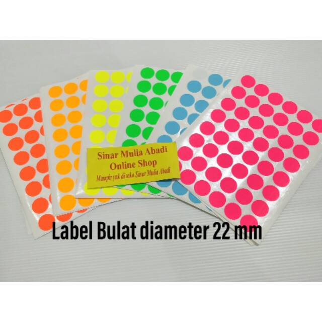 

Label Stiker WARNA Bulat 22 mm Label Warna 22 mili ccy