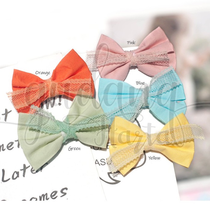 Jepit Rambut Basic Summer Ribbon Lace Hairclip Pita Simple GH 201911