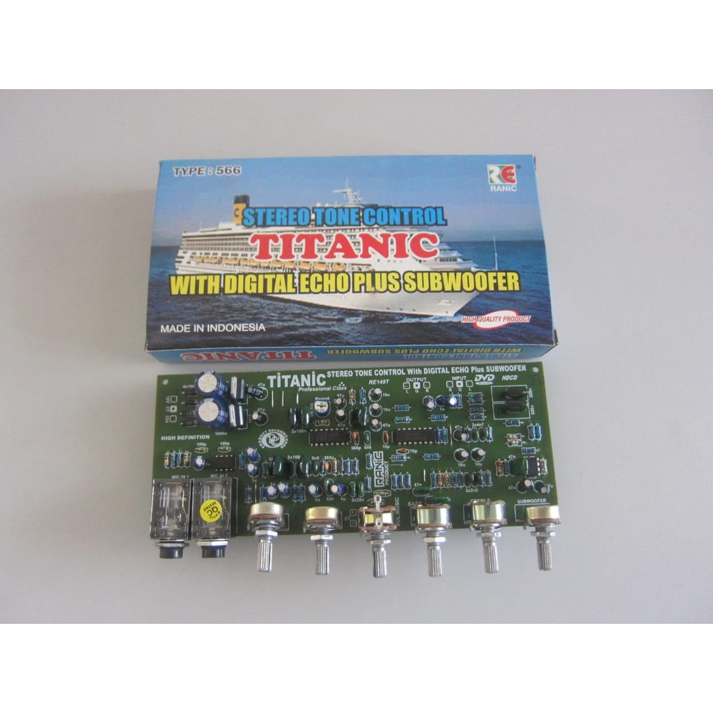 Kit tone control mic echo subwoofer plus regulator