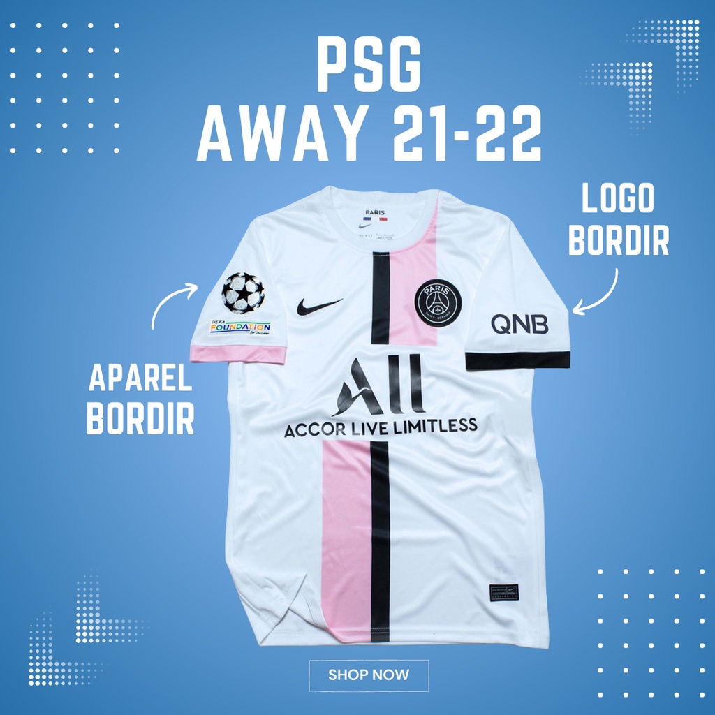 Baju Bola Dewasa PSG Away Terbaru 2021 2022 - High Quality