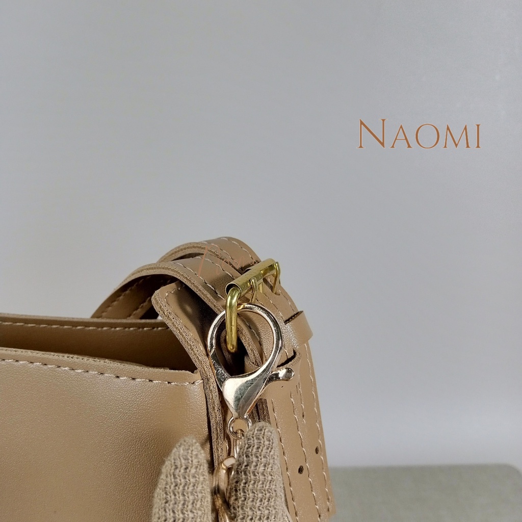 NAOMI - Pauline Sling Bag Import - Tas Branded - Fashion Bag Wanita Cream - Shoulder Bag - Sling Bag Premium Fashion Sintetis PU - Tas Naomi - Naomi Bag