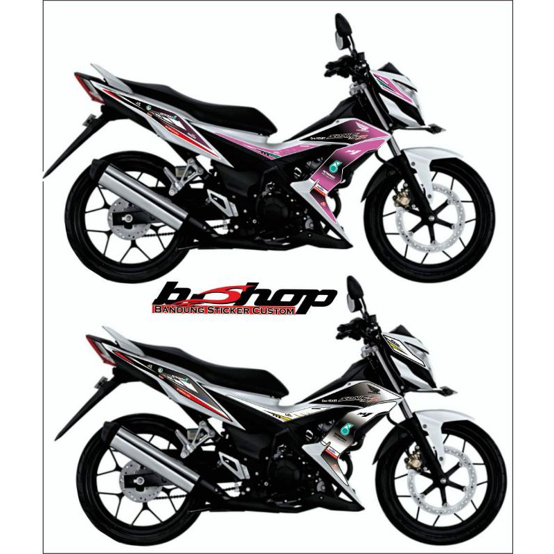 Striping Sonic 150R stiker honda sonic  Motif Pilihan Petronas Variasi Warna pink dan hitam