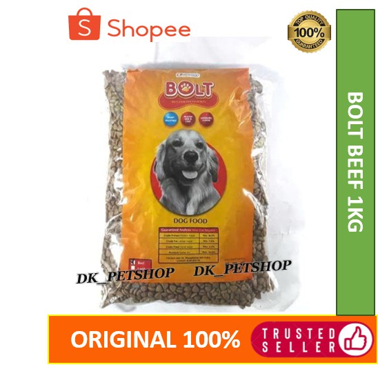 Makanan Anjing Bolt Dog 1kg Beef Dog Food Bolt