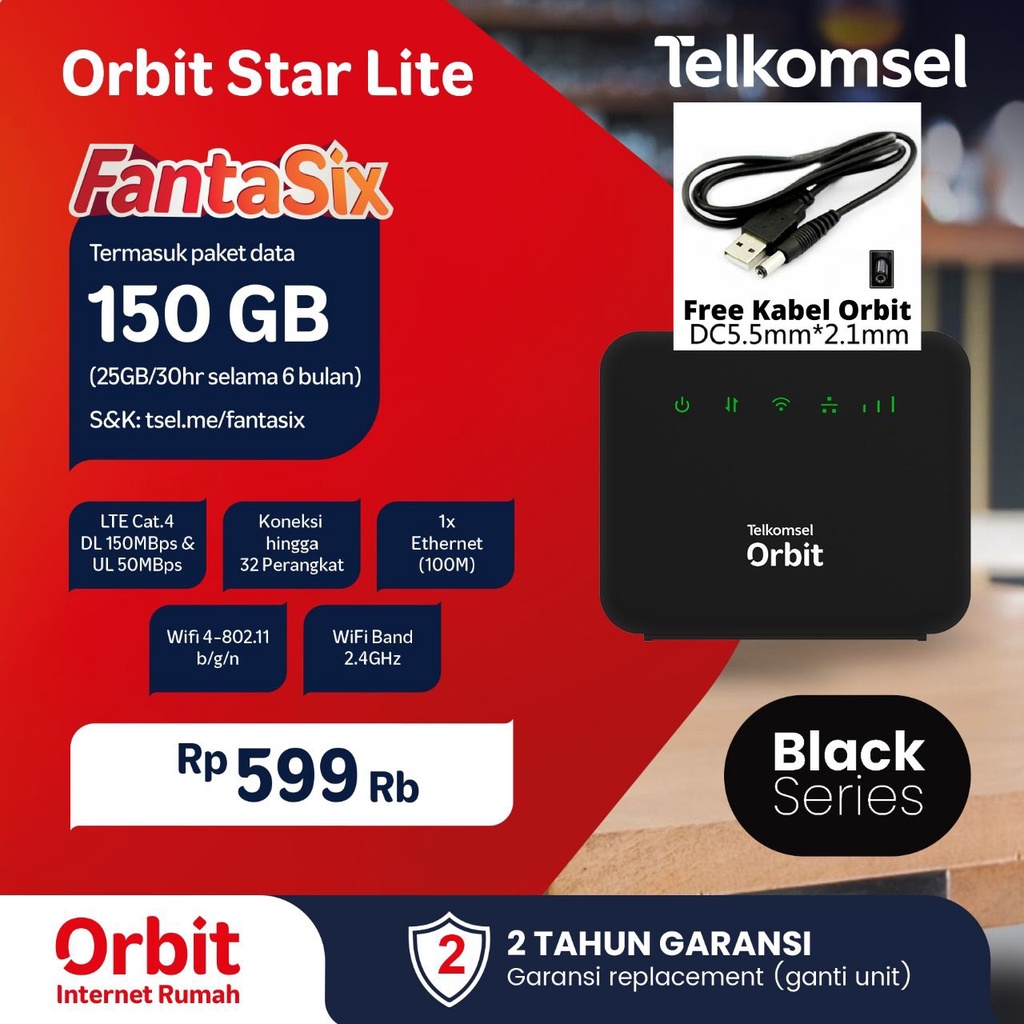 Jual Orbit Telkomsel Orbit Star Lite Modem Wifi Home Router 4G Free ...