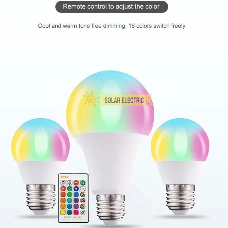 Lampu Bohlam LED RGB BULB Warna Warni + Remote Control Dimmable Indoor/Outdoor