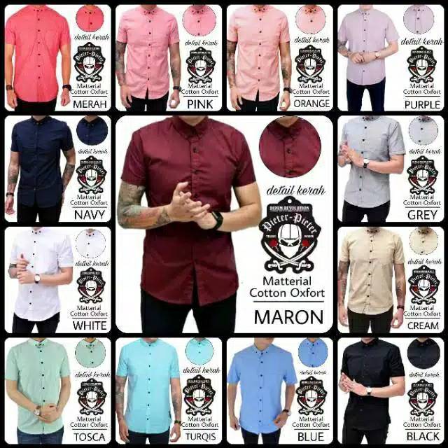 Ⓝxvf-648 Kemeja Pria Polos Fashion Maikel Katun Strit LD100 PJ70 Allsize M L XL