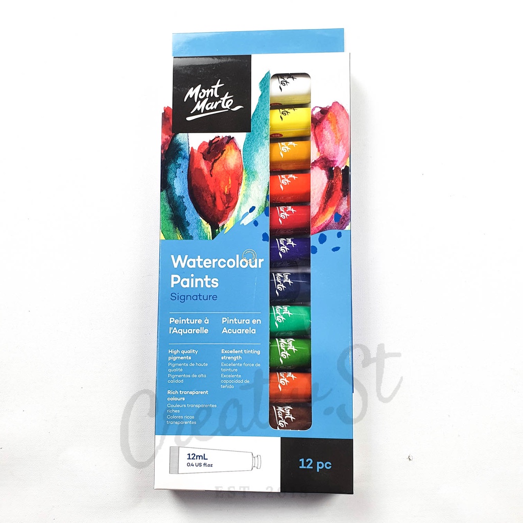 

MONT MARTE Signature Watercolor Paint 12 Warna 12 Ml Pmhs0027 Cat Air