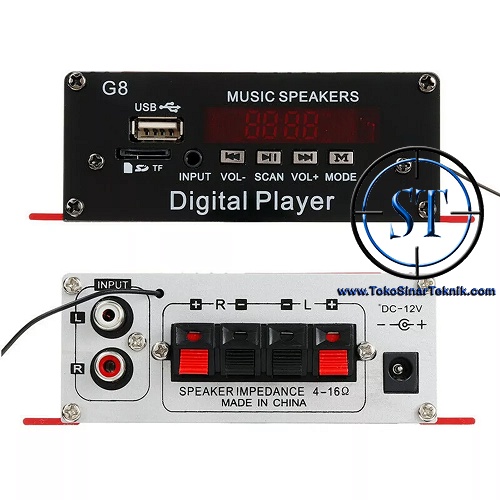 Kit Digital Mp3 Player Power Amplifier MIni G8 &quot; BOMBARDIR &quot; 200W HIFI Car Audio Stereo 2 Channel USB Mp3 Bluetooth SD FM 12V Speaker Subwoofer + Remote