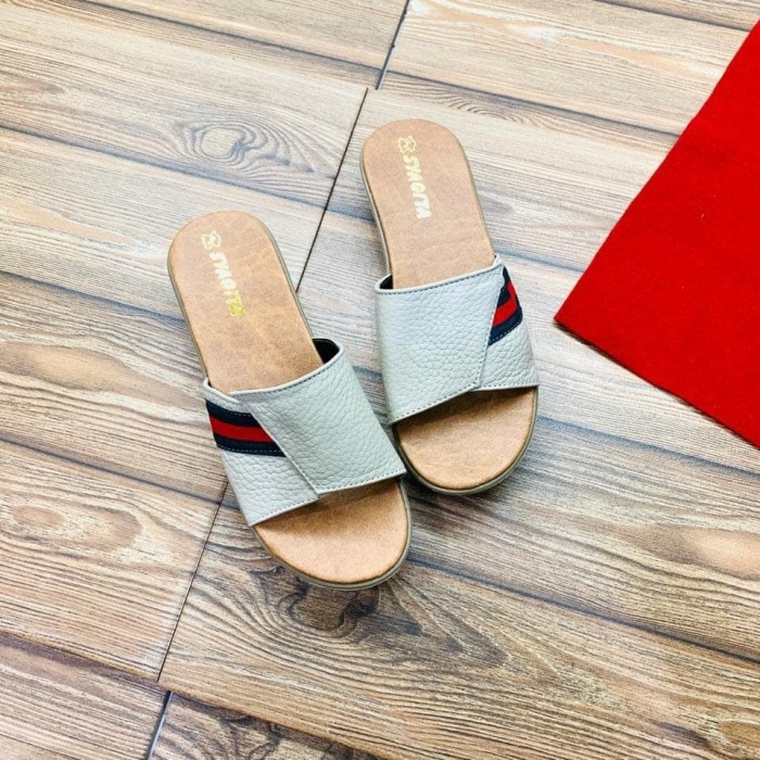 Sandal Wanita/Sendal Wanita/Sendal Sepatu Cewek GUCCI SAMPING ABU MUDA