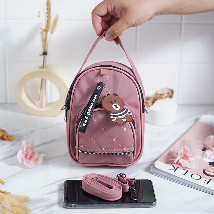 Luna Aura Tas Slempang Ransel Wanita Mini 3in1 Free Gantungan Tas Multifungsi Tas ootd Slingbag Wanita Kekinian Tas Murah Dan Bagus Tas cod