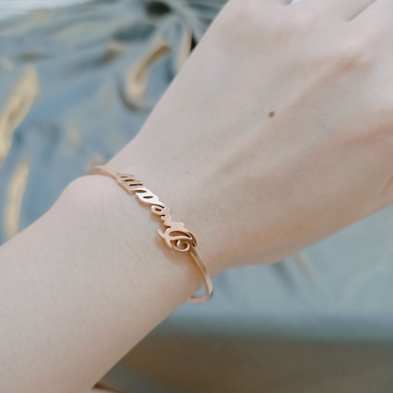 （COD)gelang bangle wanita cewek fashion baja titanium rose gold tidak luntur bagus import murah