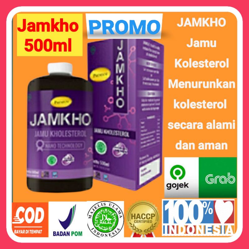 

jamkho obat kolesterol asli 500ml solusi menurunkan kolesterol secara alami dan aman sudah halal bpom dengan teknologi nano, jamko, jamko asli, jamko surabaya