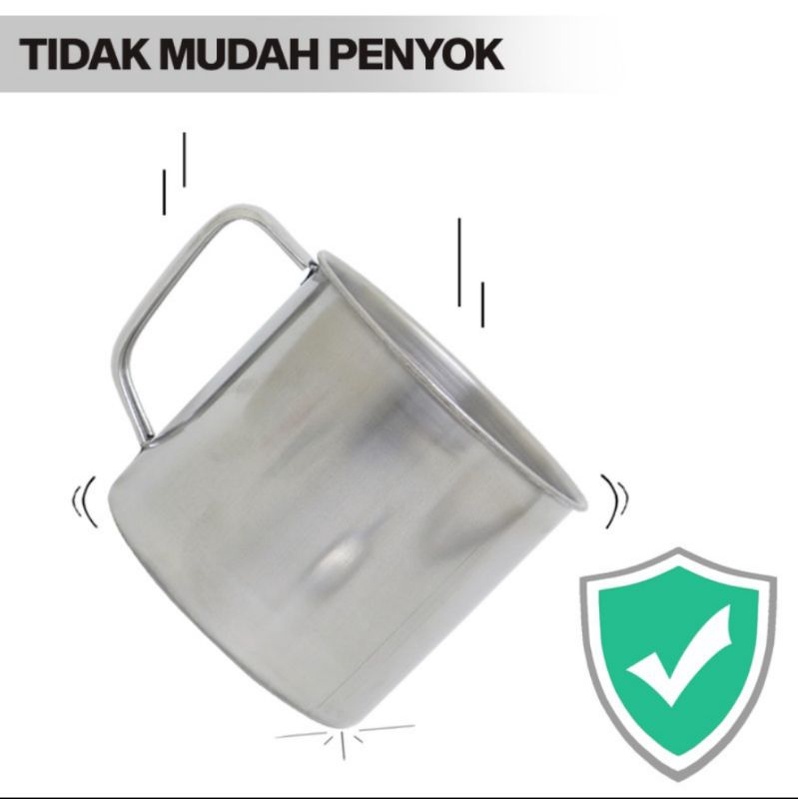 MUG STAINLESS TUTUP/MUG CANGKIR STAINLESS UKURAN 10CM &amp; 12CM
