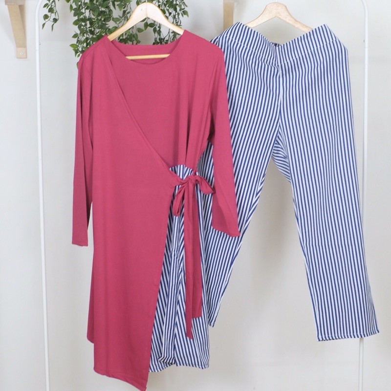 SHAFA TUNIK JUMBO SETELAN KAOS KOMBINASI KATUN FIT XXL