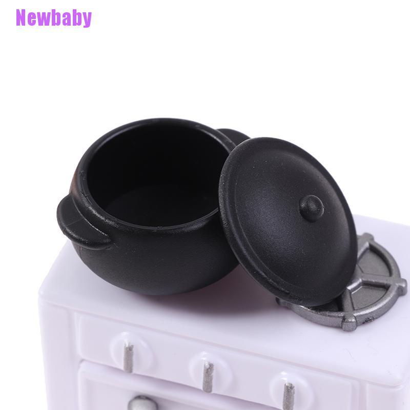 (Newbaby) Mainan Miniatur Teko + Sendok + Spatula Skala 1: 12 Untuk Dekorasi Rumah Boneka